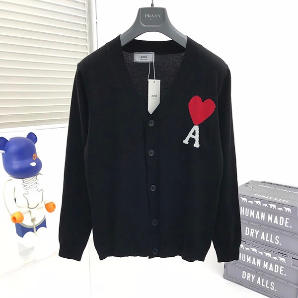 大人気!アミ パリス 本物 オーバーサイズ ウール カーディガン amz61378