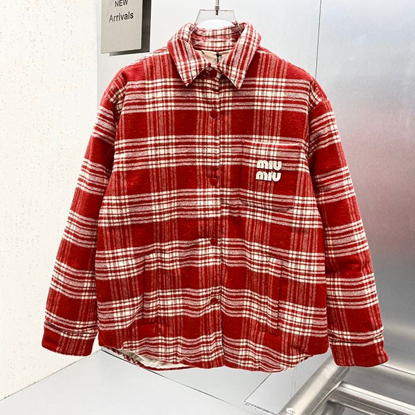 ミュウミュウ Plaid down プレイド ダウンジャケット 本物 myp20130