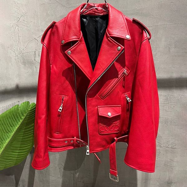 目を惹くカラーロエベ バイカージャケット 本物 ライダースジャケット lou16695