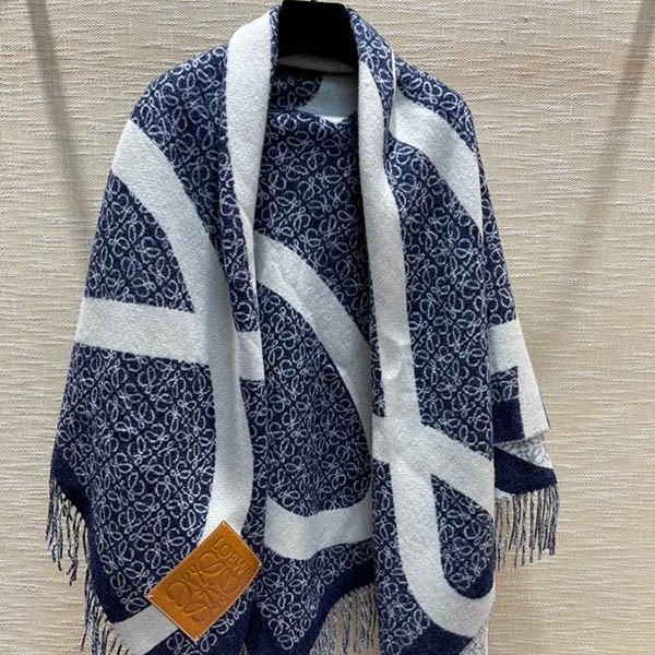 累積売上総額第１位！ロエベ 本物 ウール&カシミヤ ロゴ入りストール lou55354