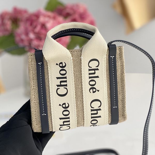 《大人気》クロエ WOODY 本物 ミニトートバッグ リネンキャンバス chk31296
