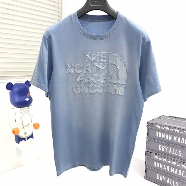 関税無料☆グッチ ノースフェイス 本物 コラボ 半袖 コットン Tシャツ gua26933
