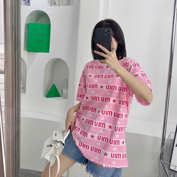 日本未入荷ミュウミュウ 本物 プリント付き ジャージーTシャツ ロゴ入り myx78182