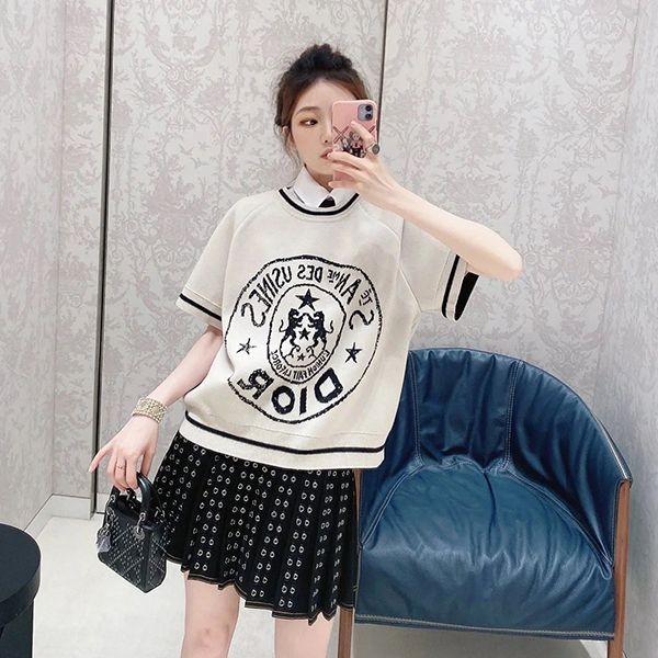 人気急上昇 ディオール クルーネック Tシャツ 本物刺繍 dec43607